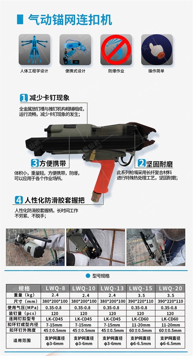 气动锚网连扣机